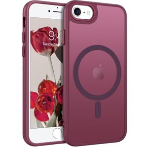 BENTOBEN Coque iPhone SE/Coque iPhone 7/Coque iPhone 8 Magnétique Compatible avec Magsafe Etui de Protection Antichoc,Dos Givré Translucide Anti Rayures Mat Housse iPhone 7/8/SE(2020)/SE(2022)-Prune - Publicité