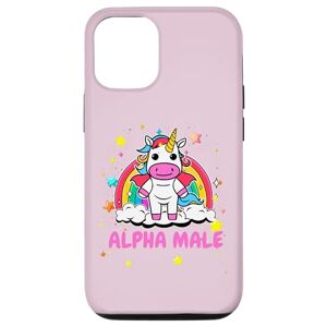 Coque pour iPhone 15 Licorne Alpha Male Rainbow and Stars Humour Weird Y2K - Publicité