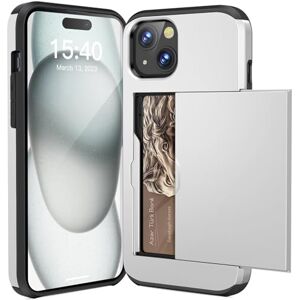 ACOCOBUY Coque pour iPhone 15 Étui Portefeuille avec Porte-Cartes Antichoc Coque avec Porte-Cartes pour iPhone 15 Housse Étui Protection à Double Couche Armor Cover Bumper Housse pour iPhone 15 Argent - Publicité