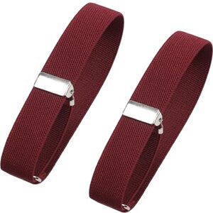 Tainrunse Brassard Classy pour homme 1 paire de brassards élastiques de couleur unie Support de manches réglables Accessoires de vêtements Rouge vin - Publicité