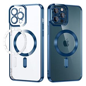 BENTOBEN Magnétique Coque iPhone 12 Pro Max Compatible avec Magsafe Etui de Protection, Dos Anti Rayures Housse Silicone Transparente Coque Aimantée iPhone 12 Pro Max 6.7"-Bleu - Publicité