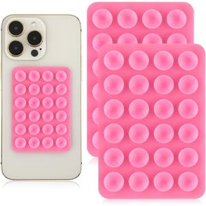 Giantree Lot de 2 supports adhésifs en silicone à ventouse pour téléphone Support antidérapant mains libres pour téléphone portable Rose - Publicité