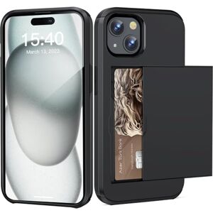 ACOCOBUY Coque pour iPhone 15 Étui Portefeuille avec Porte-Cartes Antichoc Coque avec Porte-Cartes pour iPhone 15 Housse Étui Protection à Double Couche Armor Cover Bumper Housse pour iPhone 15 Noir - Publicité