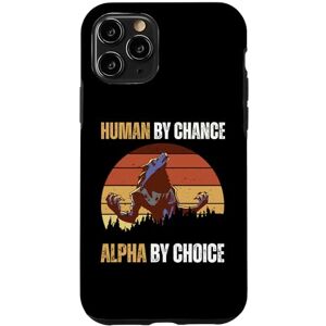 Coque pour iPhone 11 Pro Human By Chance Alpha By Choice Cool Funny Alpha Wolf Meme - Publicité