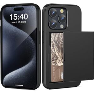 ACOCOBUY Coque pour iPhone 15 Pro Étui Portefeuille Coque avec Porte-Cartes Antichoc Étui pour iPhone 15 Pro Housse Étui Protection à Double Couche Armor Cover Bumper Housse pour iPhone 15 Pro Noir - Publicité