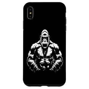 Coque pour iPhone XS Max Silhouette de gorille à dos argenté Buff Alpha - Publicité