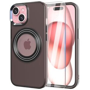 Namenand Coque Magnétique pour iPhone 15 (6.1), avec 2 Verre Trempé, Compatible avec MagSafe, Etui Translucide Mat Arrière Housse Fine Antichoc (Gris Mat) iPhone 15 6.1 Pouces - Publicité