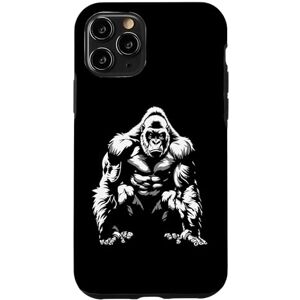 Coque pour iPhone 11 Pro Silhouette de gorille à dos argenté Buff Alpha - Publicité