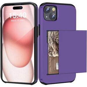 ACOCOBUY Coque pour iPhone 15 Plus Étui Portefeuille Coque avec Porte-Cartes Antichoc Étui pour iPhone 15 Plus Housse Étui Protection à Double Couche Armor Cover Bumper Étui pour iPhone 15 Plus Violet - Publicité