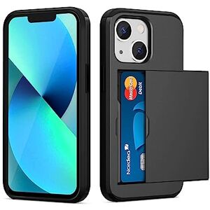 ACOCOBUY Coque pour iPhone 13 Étui Portefeuille avec Porte-Cartes Antichoc Coque avec Porte-Cartes pour iPhone 13 Housse Protection à Double Couche Armor Cover Bumper Housse pour iPhone 13, 6.1" Noir - Publicité