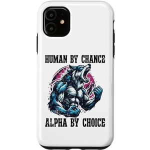 Coque pour iPhone 11 humain par hasard alpha par choix - Publicité