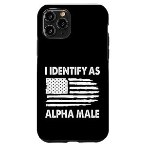 Coque pour iPhone 11 Pro Drapeau américain pour homme « I Identify As Alpha » - Publicité