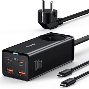 Baseus Chargeur USB C Rapide 100W, GaN III Prise Multiple avec Double USB C+2 USB-A+1 AC, Type C Multi Charge avec Câble, Portable pour iPhone 15 Pro/14/13/12, MacBook, iPad, Galaxy, Xiaomi - Publicité