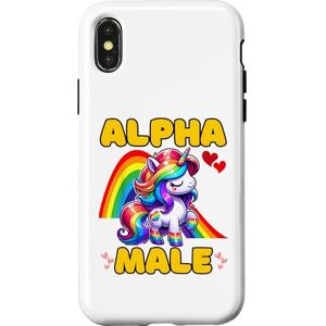 Coque pour iPhone X/XS Alpha Male Licorne arc-en-ciel sarcastique drôle Great S - Publicité