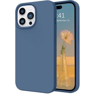 DOMAVER Silicone iPhone 15 Pro Max Coque Liquide,Case Protection Fin Douce Doublure Microfibre iPhone 15 Pro Max Antichoc Housse de Téléphone Etui pour iPhone 15 Pro Max, Bleu Marine - Publicité