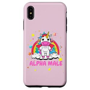 Coque pour iPhone XS Max Licorne Alpha Male Rainbow and Stars Humour Weird Y2K - Publicité