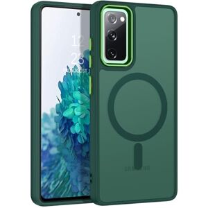 BENTOBEN Coque Samsung Galaxy S20 FE Magnétique Etui avec Protection Antichoc de Grade Militaire,Dos Mat Grivé Translucide Anti Rayures Doux pour la Peau Housse Samsung S20 FE 4G/5G -Vert - Publicité