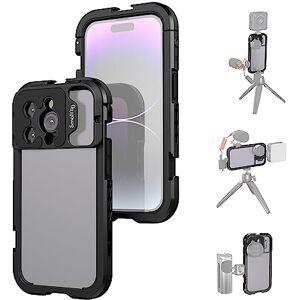 SMALLRIG Cage Vidéo pour Smartphone pour iPhone 14 Pro avec Double Cold Shoes, Cage Vidéo en Aluminium pour Smartphone pour la Réalisation de Films/Vidéographie/Diffusion en Direct/Vlogging 4075 - Publicité