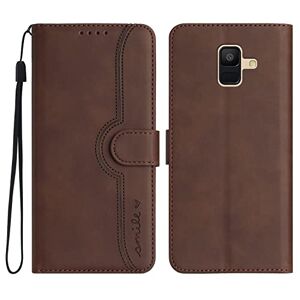 Yiscase Étui de protection pour Samsung Galaxy J6 2018 en cuir synthétique de qualité supérieure avec fentes pour cartes Étui en silicone résistant aux chocs Marron - Publicité