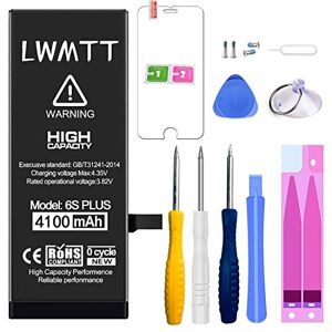 LWMTT Batterie Haut Capacité Interne Compatible pour iPhone 6S Plus 4100mAh Batterie Lithium-ION Rechargeable avec Kits d'outil de Réparation - Publicité