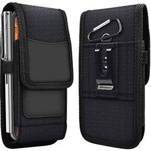 ABCTen Housse de Ceinture pour Crosscall Core-X4 5.45" / MLS D6 4G 6" Étui Téléphone en Nylon pour Cat S62 Pro S42 5.5" Sac Clip Boucle Crochet de Ceinture Poche avec Fente pour Carte - Publicité