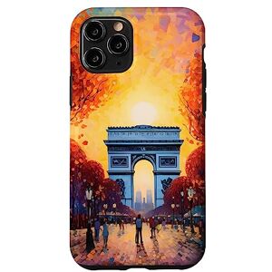 Wine Whimsy Creatives Coque pour iPhone 11 Pro Arc de Triomphe Champs Elysées Paris France Mosaïque - Publicité