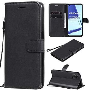 SATURCASE Étui pour OPPO A52 A72 A92,  Cuir synthétique Rabat magnétique Emplacement pour cartes Dragonne Pour OPPO A52 A72 A92 (Noir) - Publicité