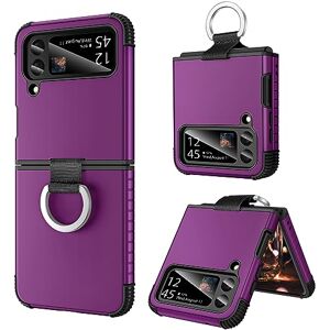 BENTOBEN Coque Samsung Galaxy Z Flip 4 5G Coque de Protection Antichoc Robuste 2 en 1 avec Anneau Flexible Fille Femme Garçon Homme Housse Cover Coque Z Flip4 6,7"-Violet Foncé - Publicité