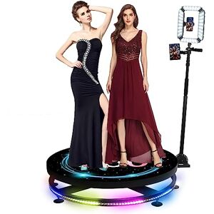 CcacHe 360 Photo Booth Machine Ralenti Rotation Portable Spin Caméra Selfie Plate-Forme avec Support Rotatif, Slow Motion Selfie Spin Plate-Forme, avec Anneau Lumineux Et Support De Caméra Réglable (Color : - Publicité