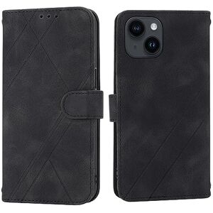 Yiscase Conçu avec étui à rabat pour iPhone 13/iPhone 14   Étui portefeuille en cuir toucher peau avec [porte-cartes et coque intérieure en TPU]   Coque magnétique avec dragonne béquille   Noir - Publicité