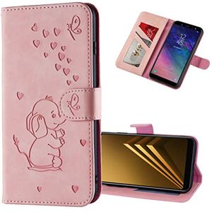 COTDINFOR CA pour Samsung Galaxy J3 2017（EU Version Coque Flip,Art Heart-Shaped Elephant PU Leather Cover Shockproof Serrure Magnétique Téléphone Étui pour Galaxy J330 Love Elephant Pattern Pink. Publicité