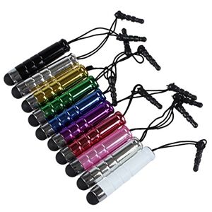 INTCHE Lot de 10 mini stylets capacitifs en bleu, violet, rouge, vert, doré, noir, rose, argent, chrome pour modèles compatibles - Publicité