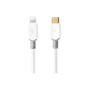 Nedis Câble Lightning Apple Mâle à 8 Broches Lightning Apple Vers Usb-c 2,00 M Blanc Usage Non Intensif Nedis