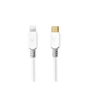 Nedis Câble Lightning Apple Mâle à 8 Broches Lightning Apple Vers Usb-c 1,00 M Blanc Usage Non Intensif Nedis