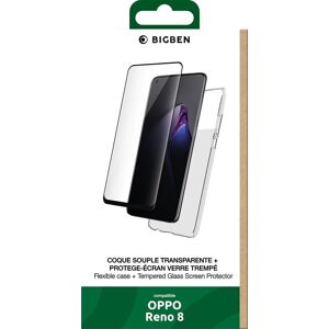 BBC Pack coque semi-rigide silitrans BigBen Connected Transparent + Verre trempé 2,5D pour Oppo Reno 8 Transparent - Publicité