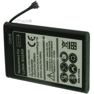 Otech Batterie de téléphone portable pour NOKIA Lumia 800 / N9 3.7V Li-Ion 1450mAh