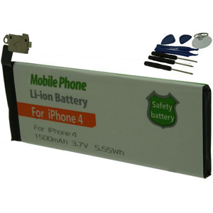 Otech Batterie de téléphone portable pour iPhone 4 3.8V Li-Ion 1500mAh avec outils