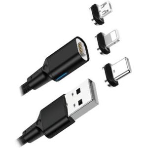 Câble Magnétique APM, 3in1, USB-A > USB-C / Lightning / Micro, nylon, 1m 570381 - Publicité