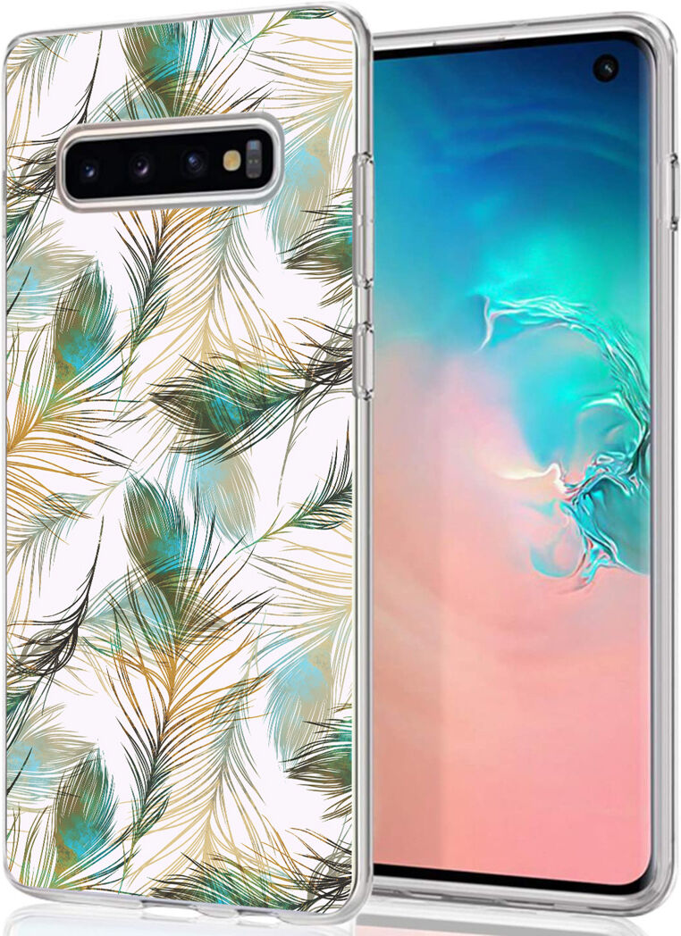 iMoshion Coque Design pour le Samsung Galaxy S10 - Paon - Vert / Dorée