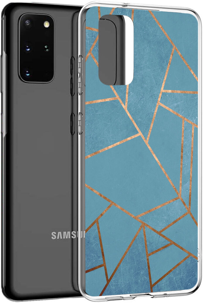 iMoshion Coque Design pour le Samsung Galaxy S20 Plus - Cuive graphique - Bleu / Dorée