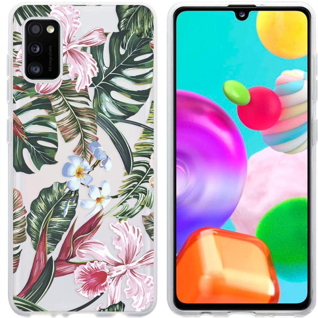 iMoshion Coque Design pour le Samsung Galaxy A41 - Jungle - Vert / Rose