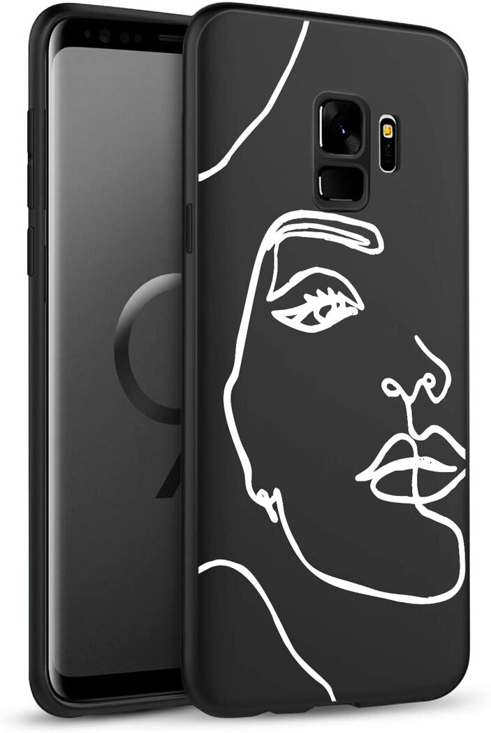 iMoshion Coque Design pour le Samsung Galaxy S9 - Visage abstrait - Blanc / Noir