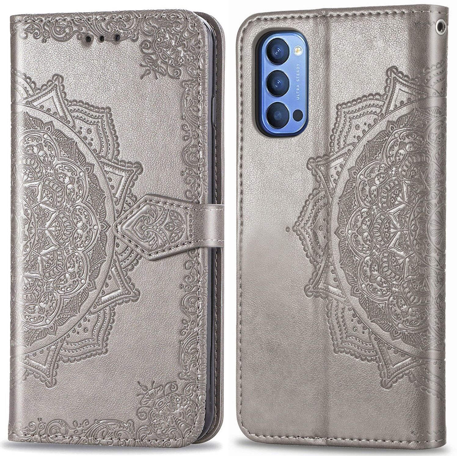 iMoshion Etui de téléphone portefeuille Mandala pour le Oppo Reno4 5G - Gris