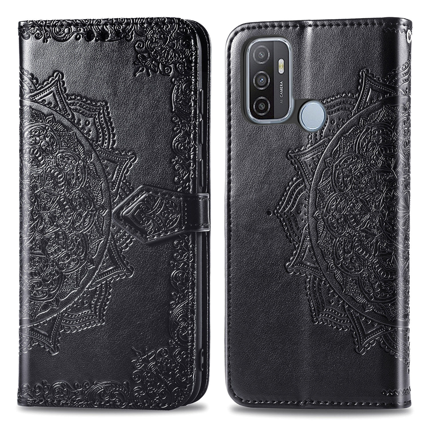 iMoshion Etui de téléphone portefeuille Mandala pour le Oppo A53 / Oppo A53s - Noir