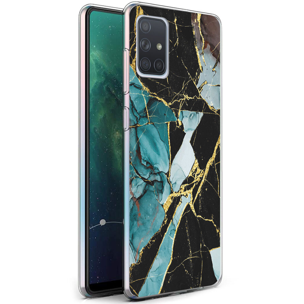 iMoshion Coque Design pour le Samsung Galaxy A71 - Marbre - Bleu