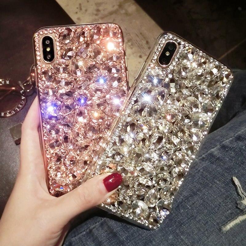 Fashion Crystal Diamond Case pour Iphone 15 14 13 12 11 Pro XS Max XR X 8 7 Plus / Samsung S23 S22 Z fold 4 S21 S20 A12 A53 A32 A52 A13 A14 A24 A34 A54