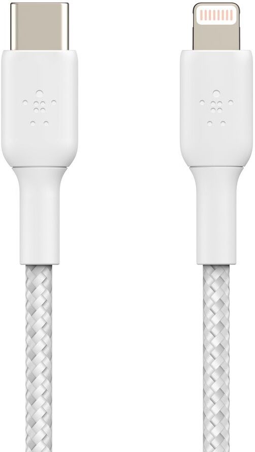 Belkin Braided USB Type-C to Lightning Cable - 1 m, White, White