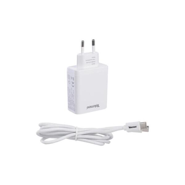 tekmee caricabatterie 3a 20w (cavo usb-c + presa muro)