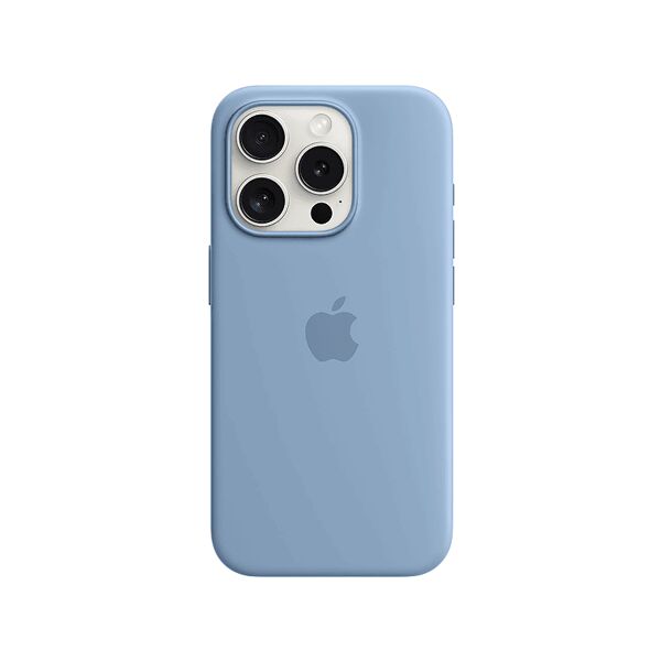 apple custodia magsafe in silicone per iphone 15 pro - blu inverno