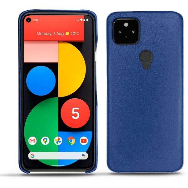 noreve custodia in pelle google pixel 5 perpétuelle bleu océan